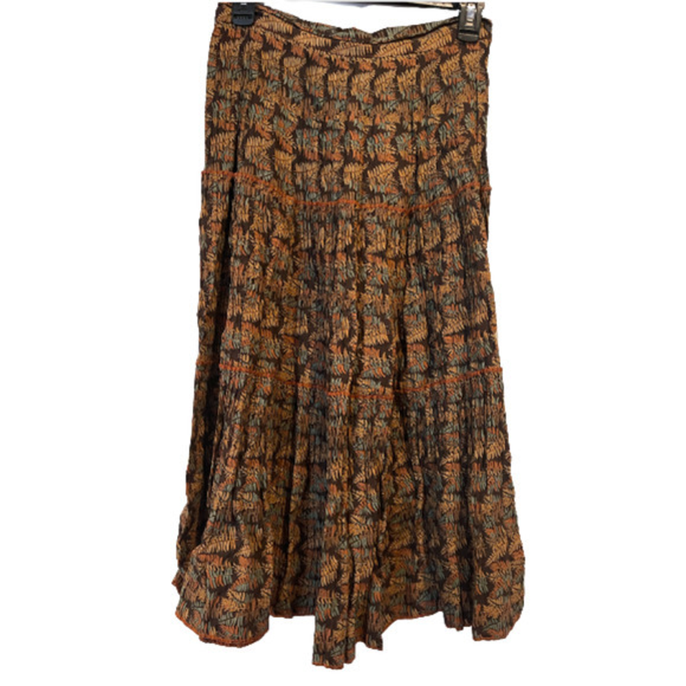 Vintage Irene Kasmer California 7-8 Printed Skirt with Serged Ruffle Trim